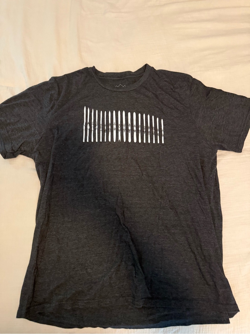 Men's graphic tee ski the east with skis